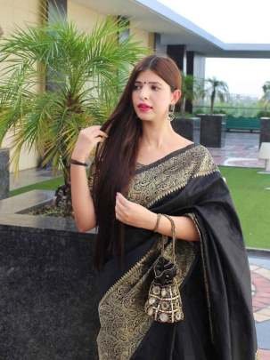 Party Wear Banarasi  Lichi Silk Black Saree