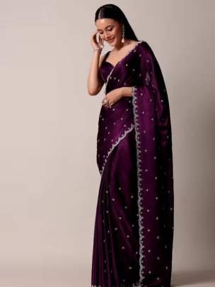 Party Wear Beautiful Sequance Embroidery Blooming Rangoli Silk Sarees