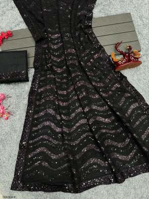 Party Wear Black  Georgeete Banglori Saree