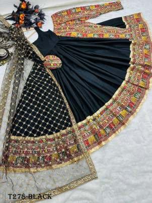 Party Wear Black Georgette Fancy Gown
