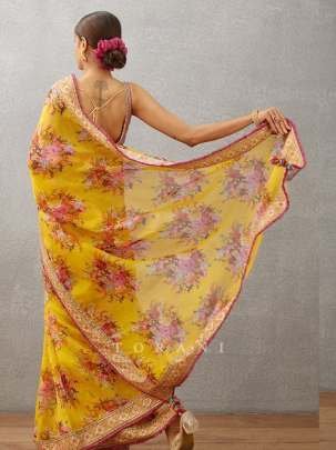 Party Wear Digital Printed Georgette Saree