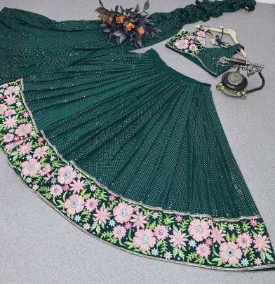 Party Wear Embroidery Work Georgette Lehenga Choli With Readymade Blouse