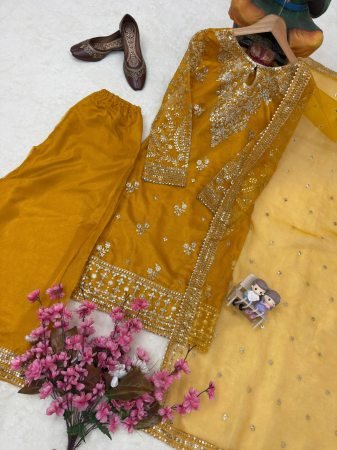 Party Wear Ethnic Outfit for Women With Sequins