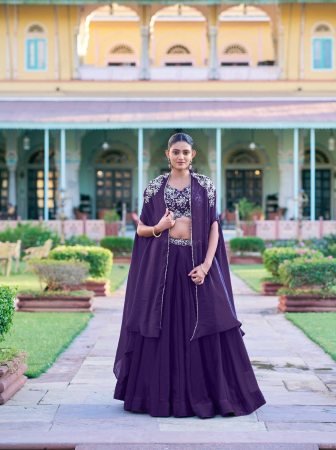 Party Wear Fully Stich Fandy Silk Lehenga Set With Shrug