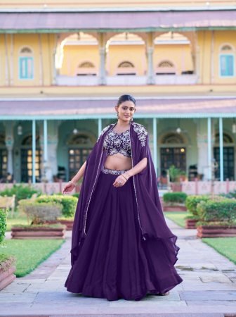 Party Wear Fully Stich Fandy Silk Lehenga Set With Shrug
