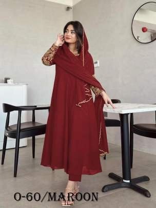 Party Wear Green Anarkali Gown