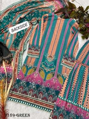 Party Wear Green Pure Muslin Sharara Suit