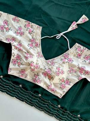 Party Wear Handcrafted Work Soft Organza Saree