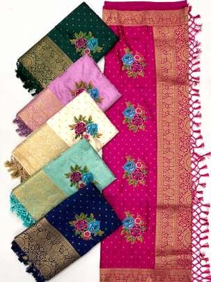 Party Wear Khalissi Silk Brand Handloom Weaving Satin Silk Saree