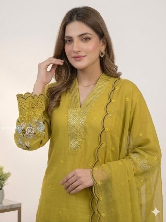 Party Wear Kurta Palazzo Dupatta Set for Women