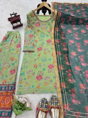 Party Wear Luxury Look Multy Work Georgette Top And Palazo Set