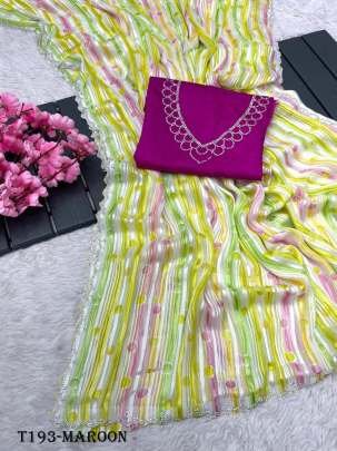 Party Wear Maroon Soft Coco Moco Jari Saree