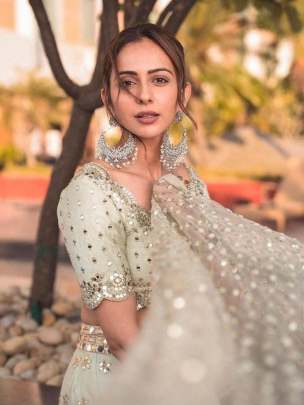 Party Wear Mulberry Silk Sky Lehenga Choli