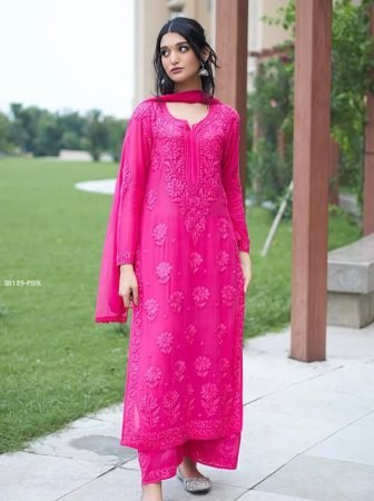 Party Wear Palazzo Suit with Embroidered Kurti