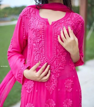 Party Wear Palazzo Suit with Embroidered Kurti