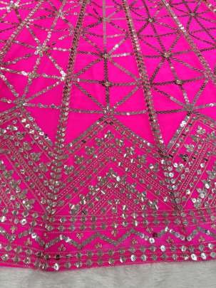 Party Wear Pink Foux Gorgette Lehenga Choli