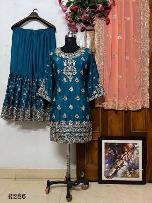 Party Wear Sequence Embroidery Work Sharara Suits