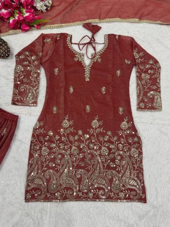 Party Wear Sharara Suit with Heavy Sequence Work
