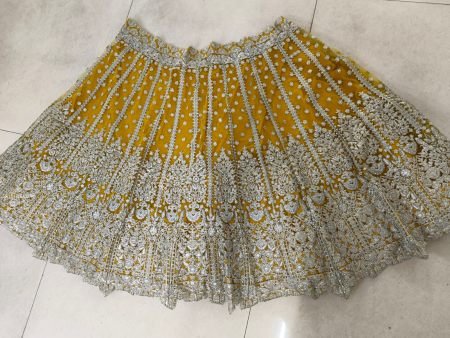 Party Wear Yellow Embroidered Lehenga Choli