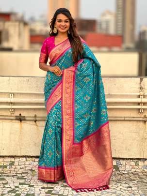 Patola Silk Sarees With Meenakari Ikkat Weaves