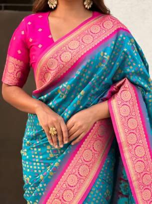 Patola Silk Sarees With Meenakari Ikkat Weaves