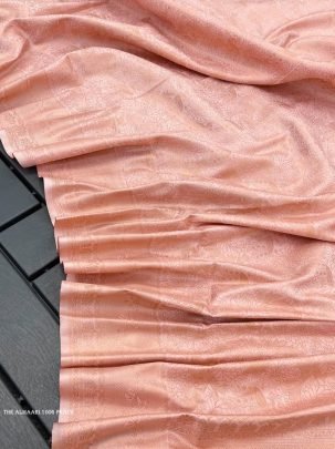 Peach Color Pure Banarasi Plain Silk Saree With Brocade unstitched Blouse
