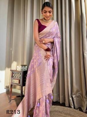 Onion Luxury Look Pure Banarasi Soft Silk Saree