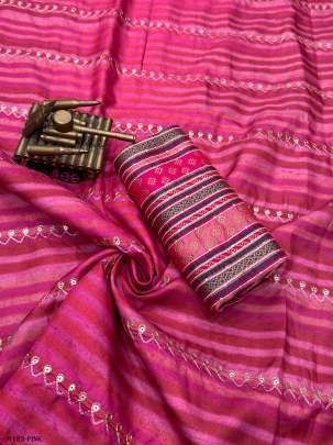 Pink Attractive Tussar Silk Saree With Jacquard Blouse