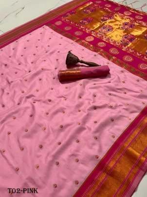 Pink  Banarasi Kanchi Silk  Copper Zari Pattern Saree By Fab Funda