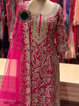 Rani Beautiful Wedding Embroidered Georgette Suits Set