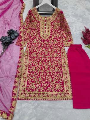 Rani Beautiful Wedding Embroidered Georgette Suits Set