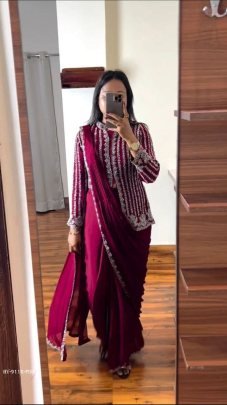 Pink Colour Rangoli Silk Ready To Wear Designer Saree