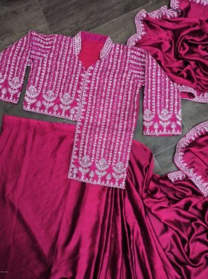 Pink Colour Rangoli Silk Ready To Wear Designer Saree