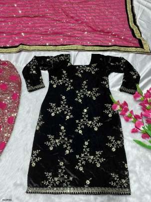 Pink Designer Embroidered Georgette Readymade Patiyala Salwar Suit