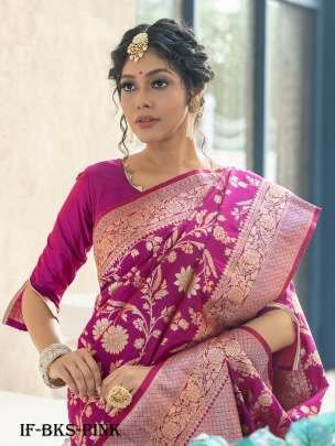 Pink Designer Soft Banarasi Katan Silk Saree