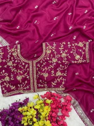 Pink Elegance Saree With Un Stitch Blouse