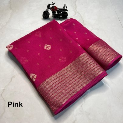 Pink Elegant Saree With Jacquard Weaving Border