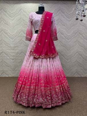 Pink Exclusive Wedding 5MM Sequence And Embroidered Lehenga Choli