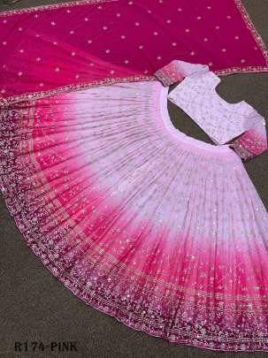 Pink Exclusive Wedding 5MM Sequence And Embroidered Lehenga Choli