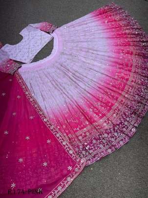 Pink Exclusive Wedding 5MM Sequence And Embroidered Lehenga Choli