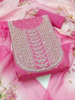 Pink Fancy Regular wear Santoon Unstitch Suits
