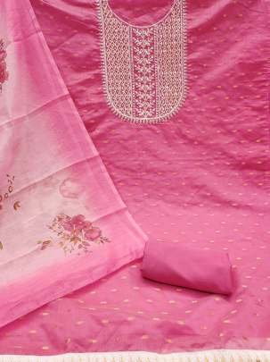 Pink Fancy Regular wear Santoon Unstitch Suits