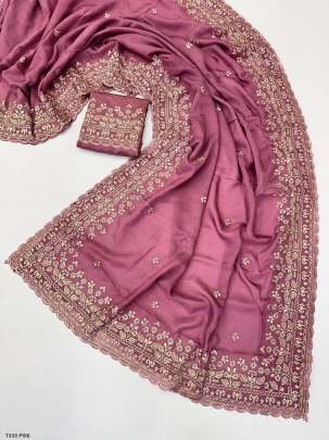 Pink Organza Silk Saree With Golden Jari Work