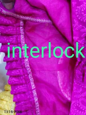 Pink Pompom Chikankari Hakoba With Interlock Blouse For Women