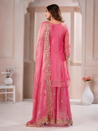 Pink Sequence Embroidered Sharara Suit Set