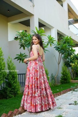 Pink Sleeveless Muslin One Piece Maxi Dress