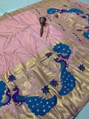 Pink Soft Kanchivaram Pethani Silk Saree