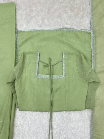Pista Green Crunchy Silk Farshi Salwar Suit