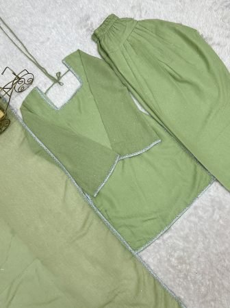 Pista Green Crunchy Silk Farshi Salwar Suit