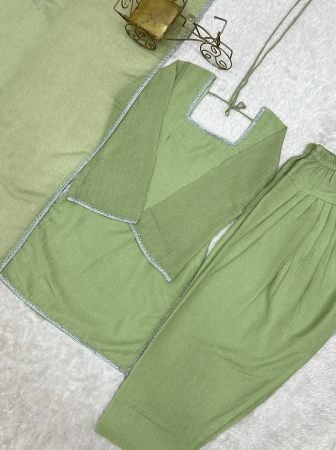 Pista Green Crunchy Silk Farshi Salwar Suit